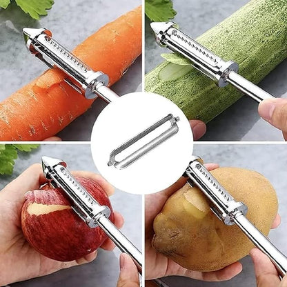 Slicezio™ 3 in 1 Stainless steel Multifunctional Veggie Peeler (Pack of 2)